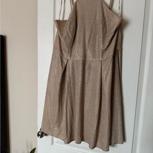 Tan Spaghetti Strap Mini Sundress for Cocktail